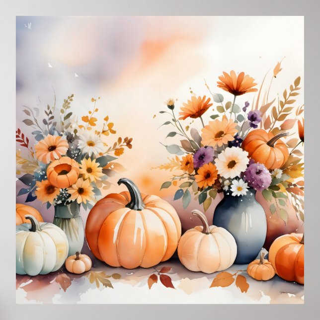 Watercolor celebrating fall poster (Front)