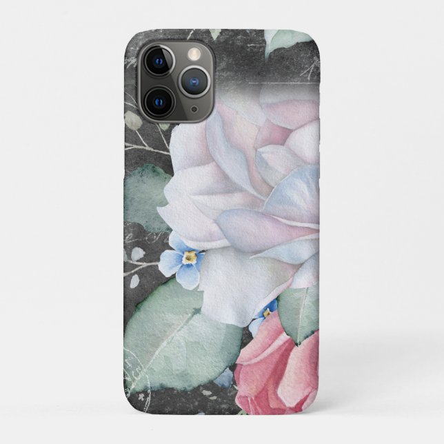 Watercolor Chalkboard Roses  Case-Mate iPhone Case (Back)