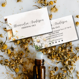 Watercolor Chamomile Essential Oils Floral Business Card