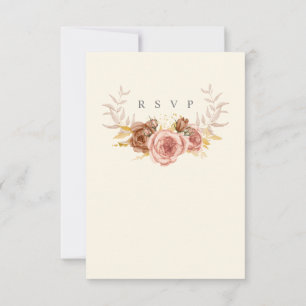 watercolor champagne roses RSVP w meal choices