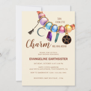 Watercolor Charm Bracelet Pagan Babyshower Invitation