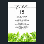 Watercolor Chartreuse Green Ferns  Wedding Seating Table Number<br><div class="desc">Add a greenery accent to your event with these customisable table seating cards. It features a garland of chartreuse green ferns. This greenery table number card is perfect for woodland weddings,  graduations,  birthdays,  baby showers,  and so much more.</div>