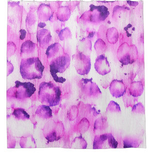 Watercolor Cheetah: Light Animal Print. Shower Curtain