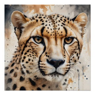 Watercolor Cheetah no 10 Poster