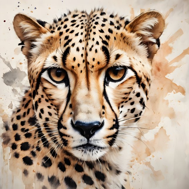 Watercolor Cheetah no 7 Poster (Cheetah no 7)