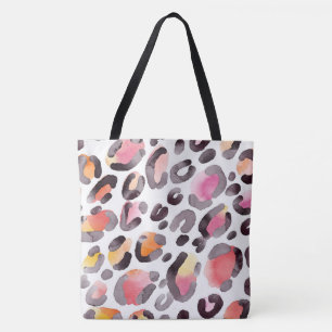 Watercolor Cheetah Pattern Tote Bag