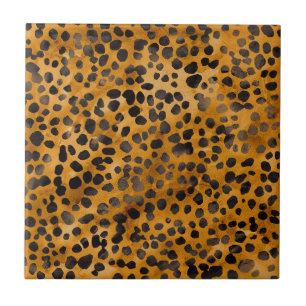 Watercolor Cheetah Print Ceramic Tile