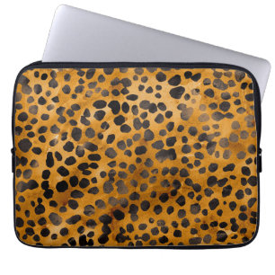 Watercolor Cheetah Print Laptop Sleeve