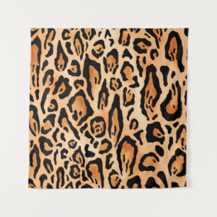 Watercolor cheetah print pattern tapestry