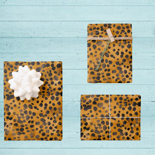 Watercolor Cheetah Print Wrapping Paper Sheet