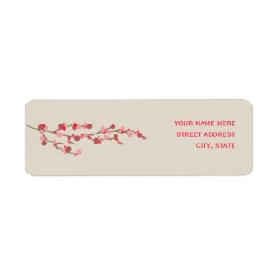 Watercolor Cherry Blossom Address Label Return Address Label