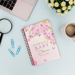 Watercolor Cherry Blossom Baby Shower Notebook