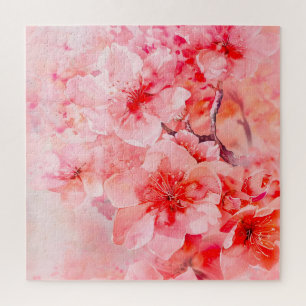 Watercolor Cherry Blossom Bliss Jigsaw Puzzle