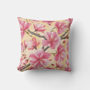 "Watercolor Cherry Blossom Floral Pattern" Cushion