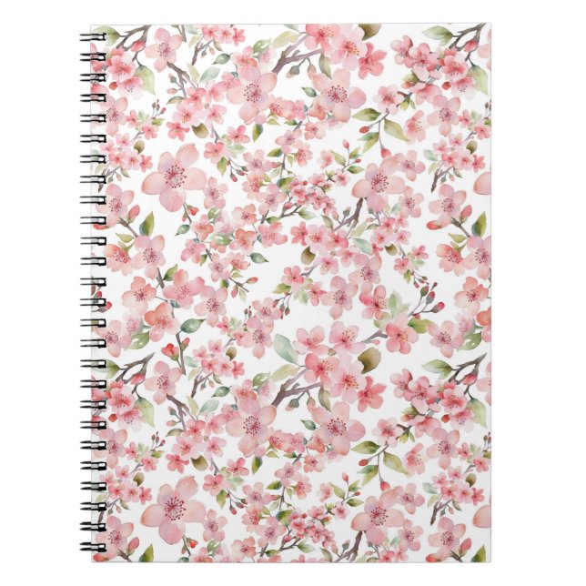 Watercolor Cherry Blossom Notebook (Front)