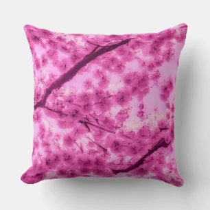 Watercolor Cherry Blossom Pattern Cushion