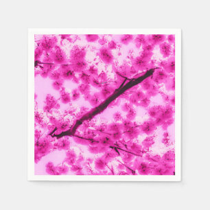 Watercolor Cherry Blossom Pattern Napkin
