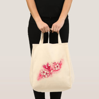 Watercolor Cherry Blossom Tote Bag