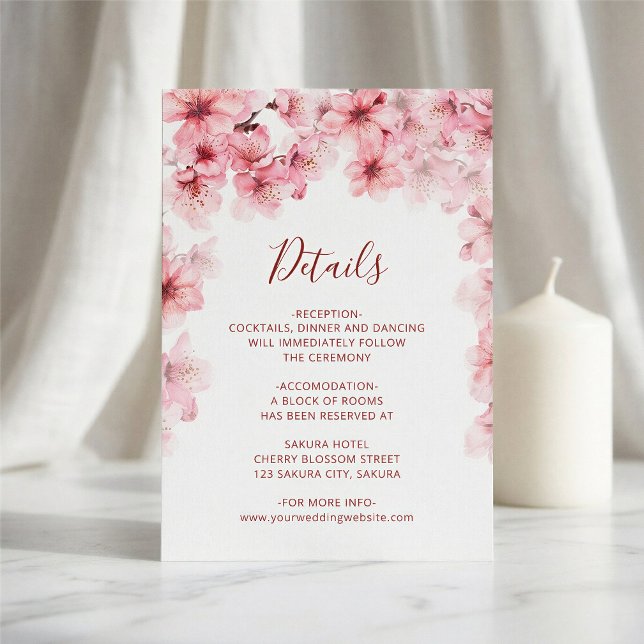 Watercolor Cherry Blossom White Enclosure Card (Creator Uploaded)