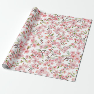 Watercolor Cherry Blossom Wrapping Paper
