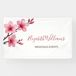 Watercolor Cherry Blossoms Banner