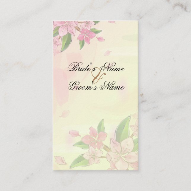 Watercolor Cherry Blossoms Butterflies Enclosure Card (Front)