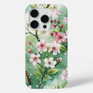 Watercolor Cherry Blossoms iPhone 15 Pro Case