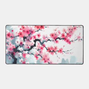 Watercolor Cherry blossoms Desk Mat