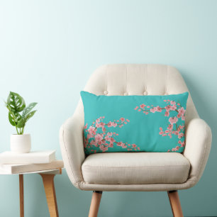 Watercolor Cherry Blossoms Lumbar Cushion