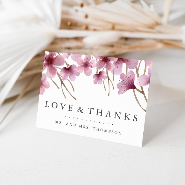 Watercolor Cherry Blossoms Thank You Card (Creator Uploaded)