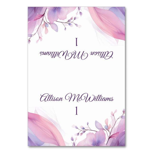 Watercolor Cherry Blossoms-Wedding- Table Number (Front)