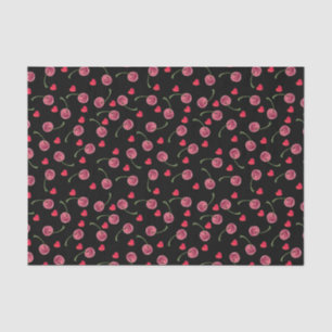 Watercolor Cherry Heart Tissue Paper