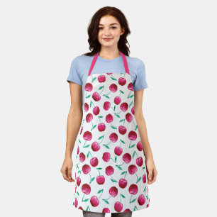 Watercolor Cherry Pattern Apron