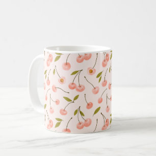 Watercolor Cherry Pattern Coffee Mug