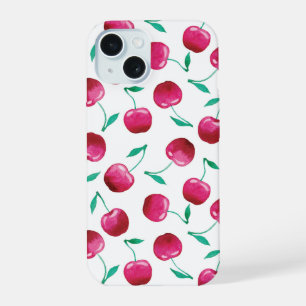 Watercolor Cherry Pattern iPhone 15 Case