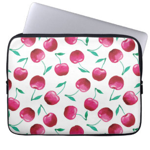 Watercolor Cherry Pattern Laptop Sleeve