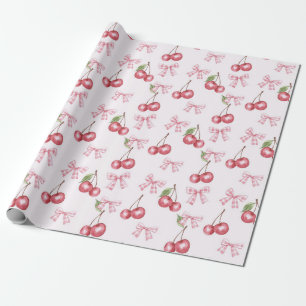 Watercolor Cherry Wrapping Paper Cherry Gift Wrap
