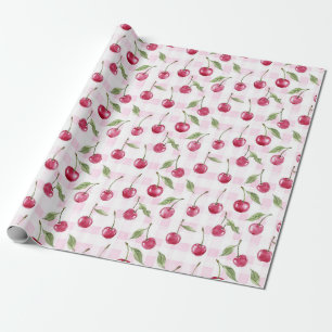 Watercolor Cherry Wrapping Paper Cherry Gift Wrap