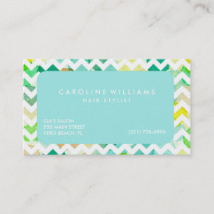 Watercolor Chevron Hairstylist Appointment Card