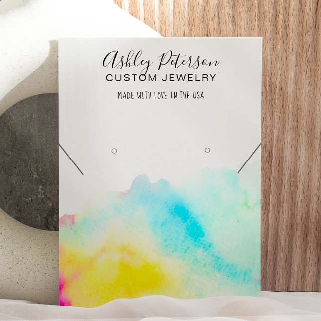 Watercolor chic jewelry earring necklace display (Creator Uploaded)