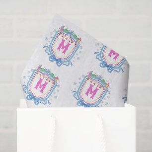 Watercolor Chic Ski Monogram Crest Tissue Paper