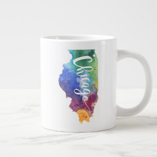 Watercolor Chicago Large Coffee Mug
