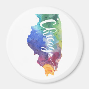 Watercolor Chicago Magnet