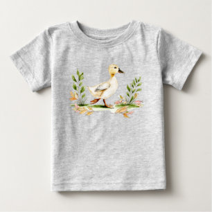 Watercolor Chick With Four-Leaf Clover  Baby T-Shirt