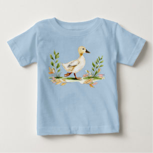 Watercolor Chick With Four-Leaf Clover Baby T-Shirt