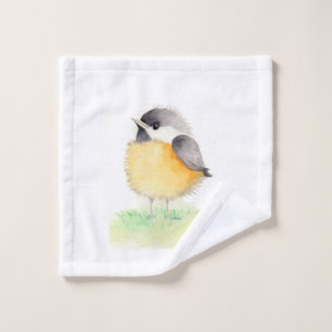 Watercolor Chickadee Bath Towel Set