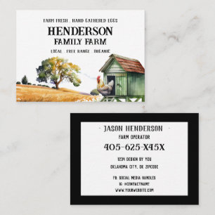 Watercolor Chicken Farm Business Card