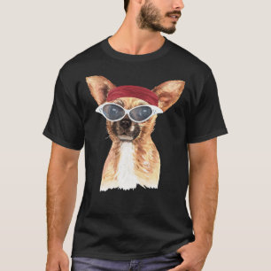 Watercolor Chihuahua Shades Gym Exercise T-Shirt