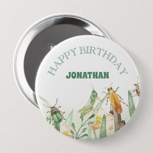 Watercolor Child's Bug Insect Birthday 10 Cm Round Badge