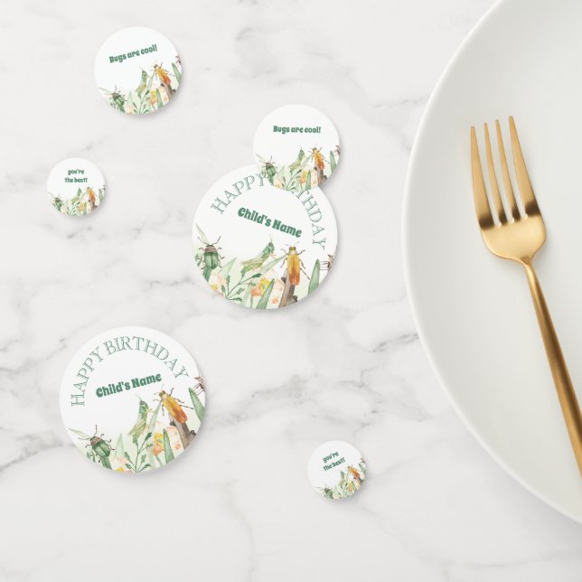 Watercolor Child's Bug Insect Birthday Confetti (Group)